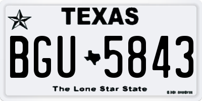 TX license plate BGU5843