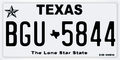 TX license plate BGU5844