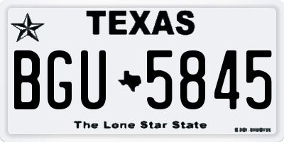 TX license plate BGU5845