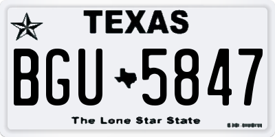 TX license plate BGU5847