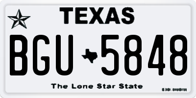 TX license plate BGU5848
