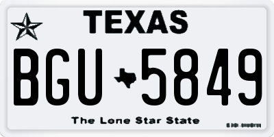TX license plate BGU5849