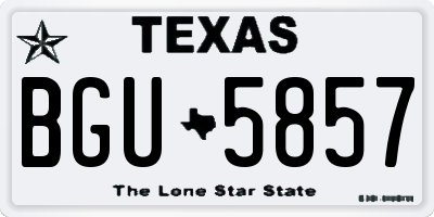 TX license plate BGU5857