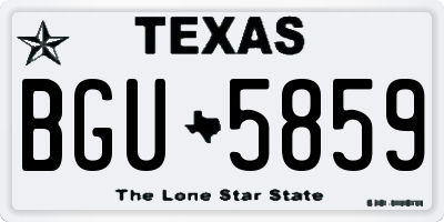 TX license plate BGU5859