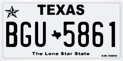 TX license plate BGU5861