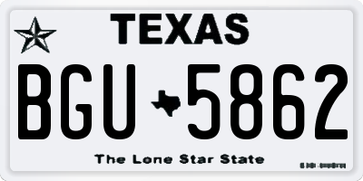 TX license plate BGU5862