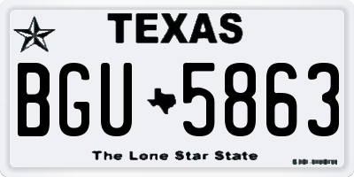 TX license plate BGU5863
