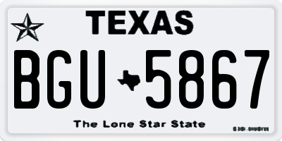 TX license plate BGU5867