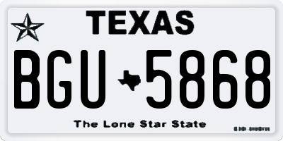 TX license plate BGU5868