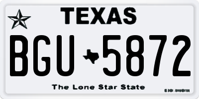 TX license plate BGU5872