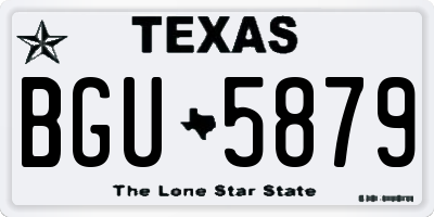 TX license plate BGU5879