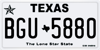 TX license plate BGU5880