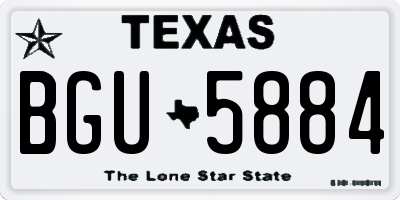 TX license plate BGU5884