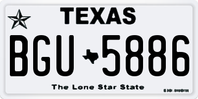 TX license plate BGU5886