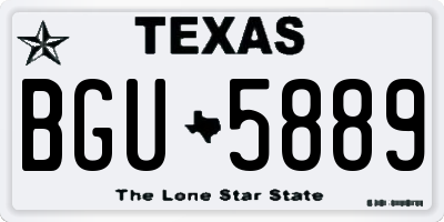 TX license plate BGU5889