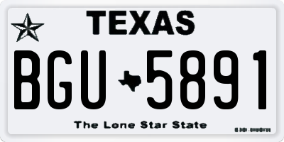 TX license plate BGU5891