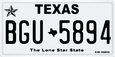 TX license plate BGU5894