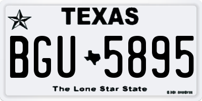 TX license plate BGU5895