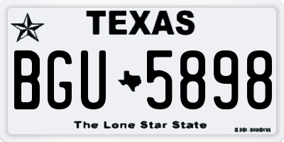 TX license plate BGU5898