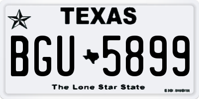 TX license plate BGU5899