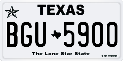 TX license plate BGU5900