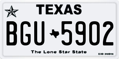 TX license plate BGU5902
