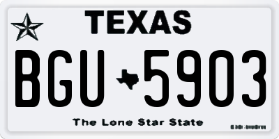 TX license plate BGU5903