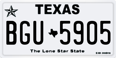 TX license plate BGU5905