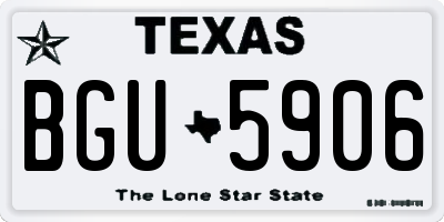 TX license plate BGU5906