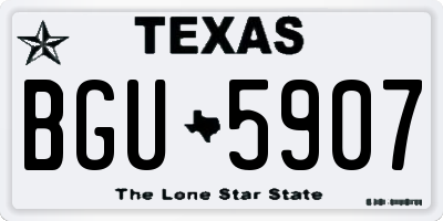 TX license plate BGU5907