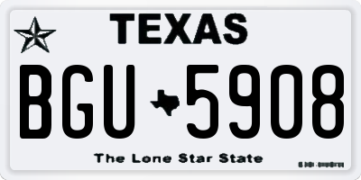 TX license plate BGU5908