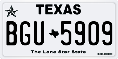 TX license plate BGU5909