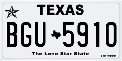 TX license plate BGU5910