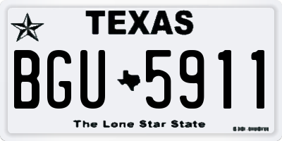 TX license plate BGU5911