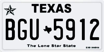 TX license plate BGU5912