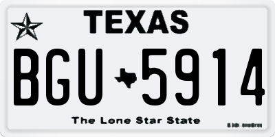 TX license plate BGU5914