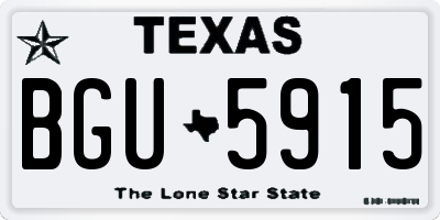 TX license plate BGU5915