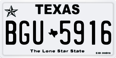 TX license plate BGU5916