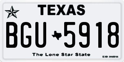 TX license plate BGU5918