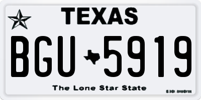 TX license plate BGU5919