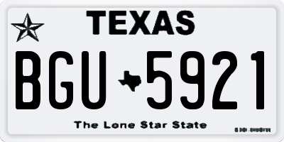 TX license plate BGU5921