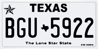 TX license plate BGU5922