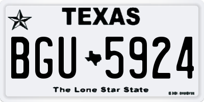TX license plate BGU5924