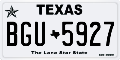 TX license plate BGU5927