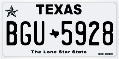 TX license plate BGU5928