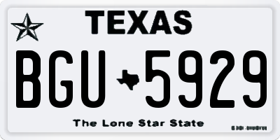 TX license plate BGU5929