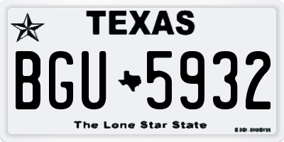 TX license plate BGU5932