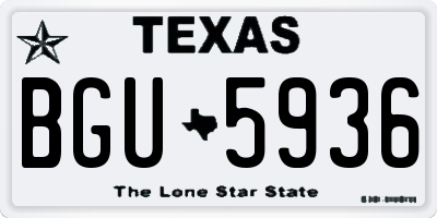TX license plate BGU5936