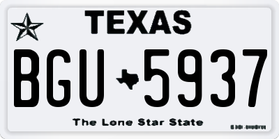 TX license plate BGU5937