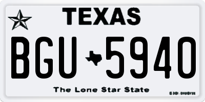 TX license plate BGU5940